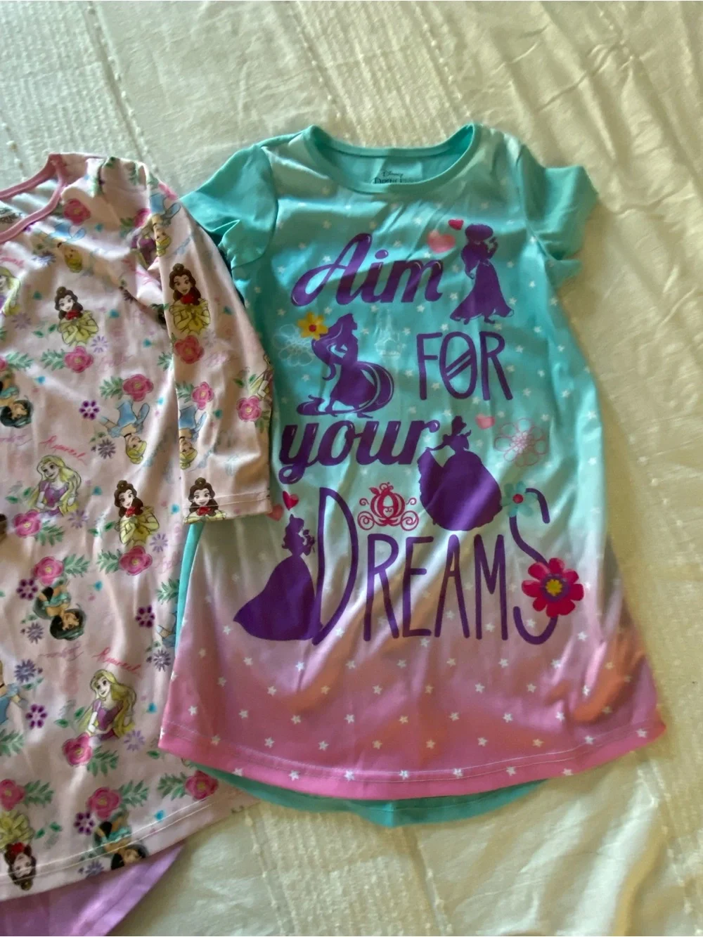Disney Girls' Pink & Teal Princess Nightgowns - 3-Pack